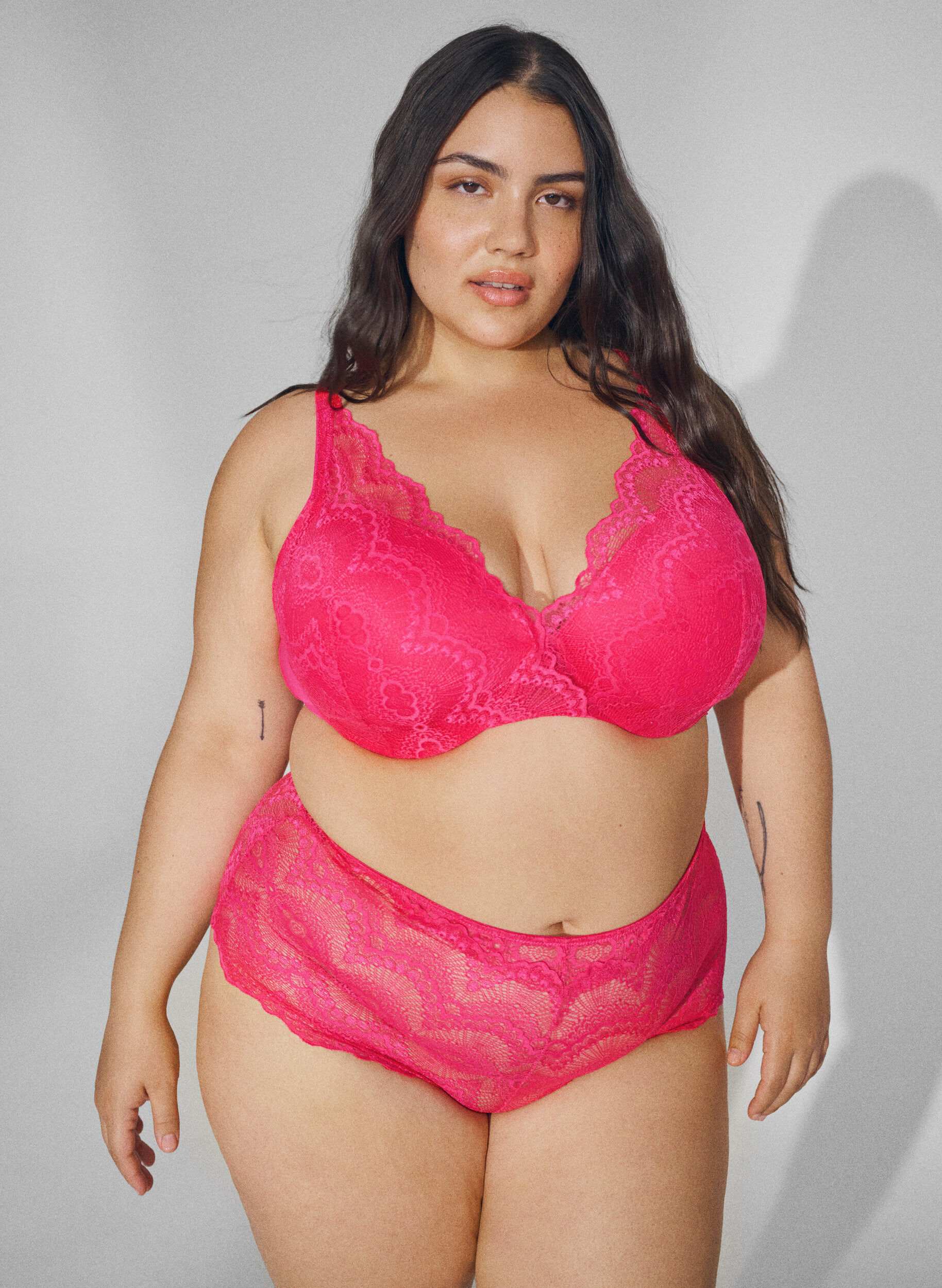 Zizzifashion 2 pack hipster panties in lace quality, Love Potion/Black, Image image number 0