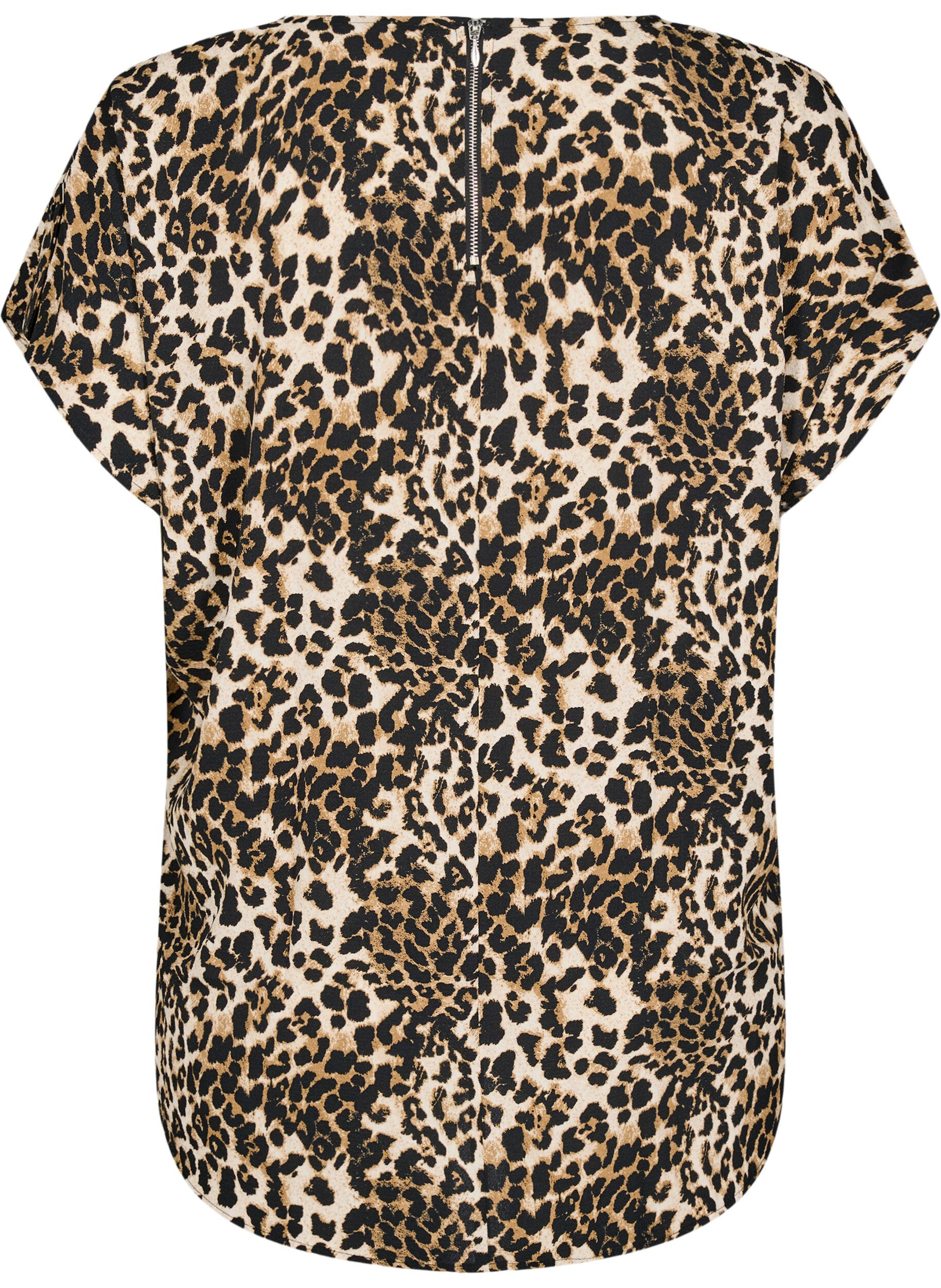 Zizzifashion Short-sleeved blouse with print, Leopard AOP, Packshot image number 1