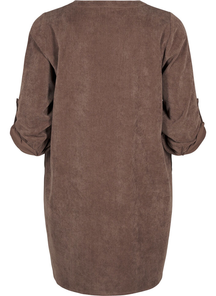 Velvet dress with a zip detail, Chocolate Martini, Packshot image number 1