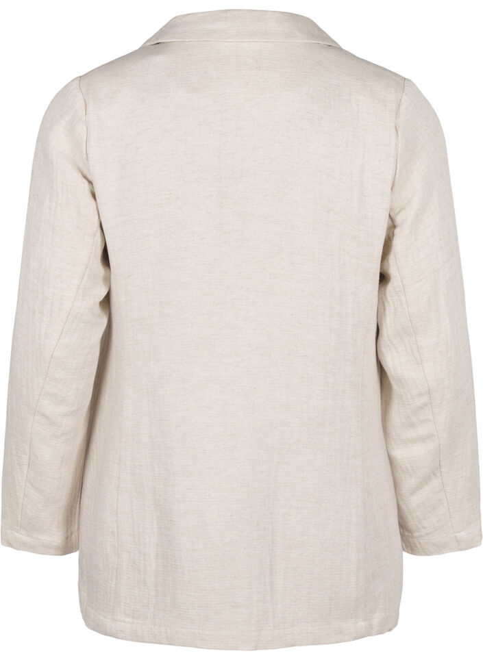 Blazer in a material blend with linen, Rainy Day, Packshot image number 1