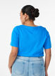 Short-sleeved basic t-shirt with v-neck, Blue, Model image number 2