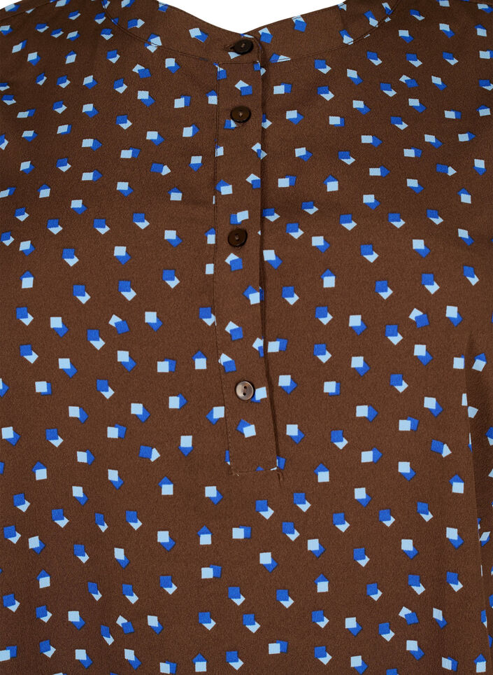 FLASH - Printed tunic with long sleeves, Chicory Coffee AOP, Packshot image number 2