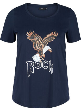 Short-sleeved t-shirt with print, Navy Blazer/Rock, Packshot image number 0