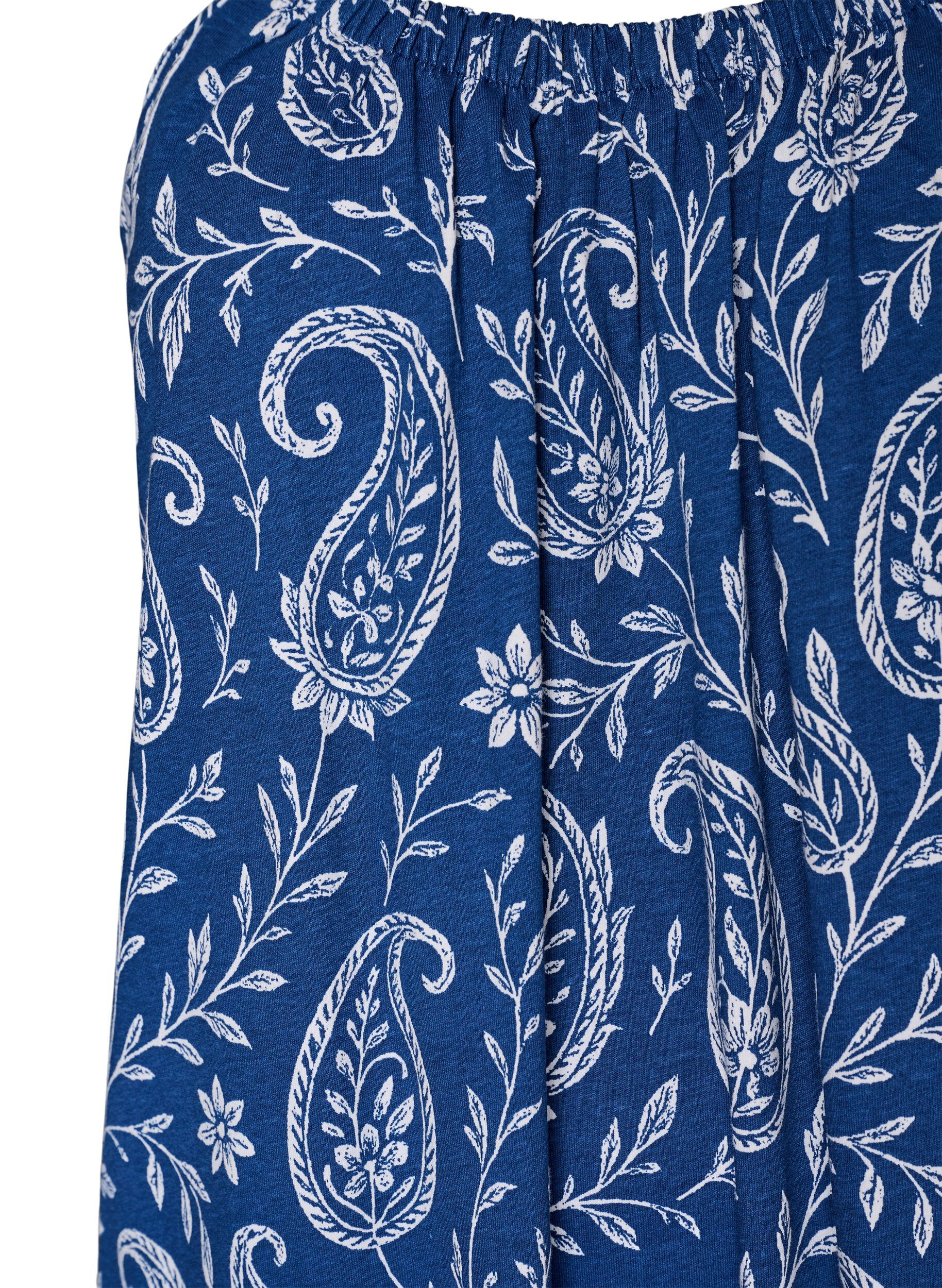 Zizzifashion Knee-length strap dress in organic cotton, Blue, Packshot image number 2