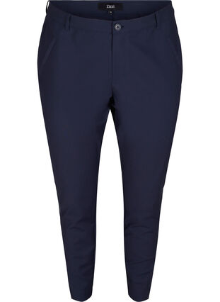 Classic ankle-length trousers with high waist, Night Sky, Packshot image number 0