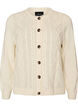 Cardigan with cable-knit pattern, Vanilla, Packshot image number 0