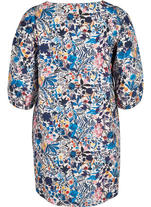 Floral tunic in cotton with an A-line, Flower Aop, Packshot image number 1
