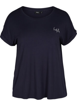 Short-sleeved pyjama t-shirt with a round neck, Night Sky, Packshot image number 0