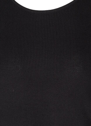 Knitted blouse with an asymmetric hem, Black, Packshot image number 2