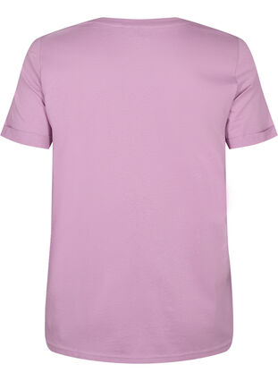 Cotton t-shirt with v-neck, Lavender Herb, Packshot image number 1