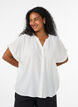Viscose blouse with buttons and texture, Vanilla, Model image number 0