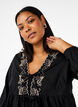 Blouse with open front and embroidered details, Black, Model image number 3