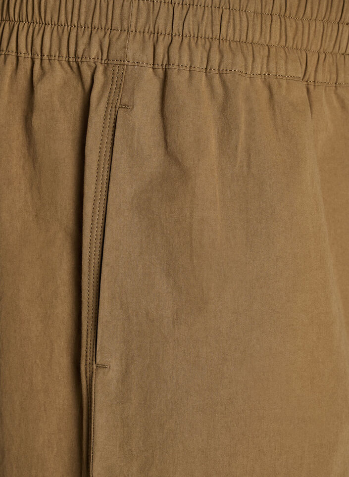 High-waisted cotton balloon trousers, Brown, Packshot image number 2