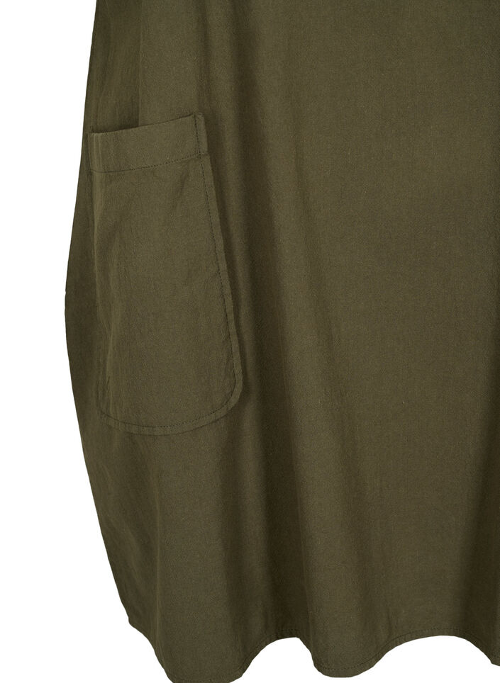 FLASH - Short sleeved tunic in cotton, Forest Night, Packshot image number 3