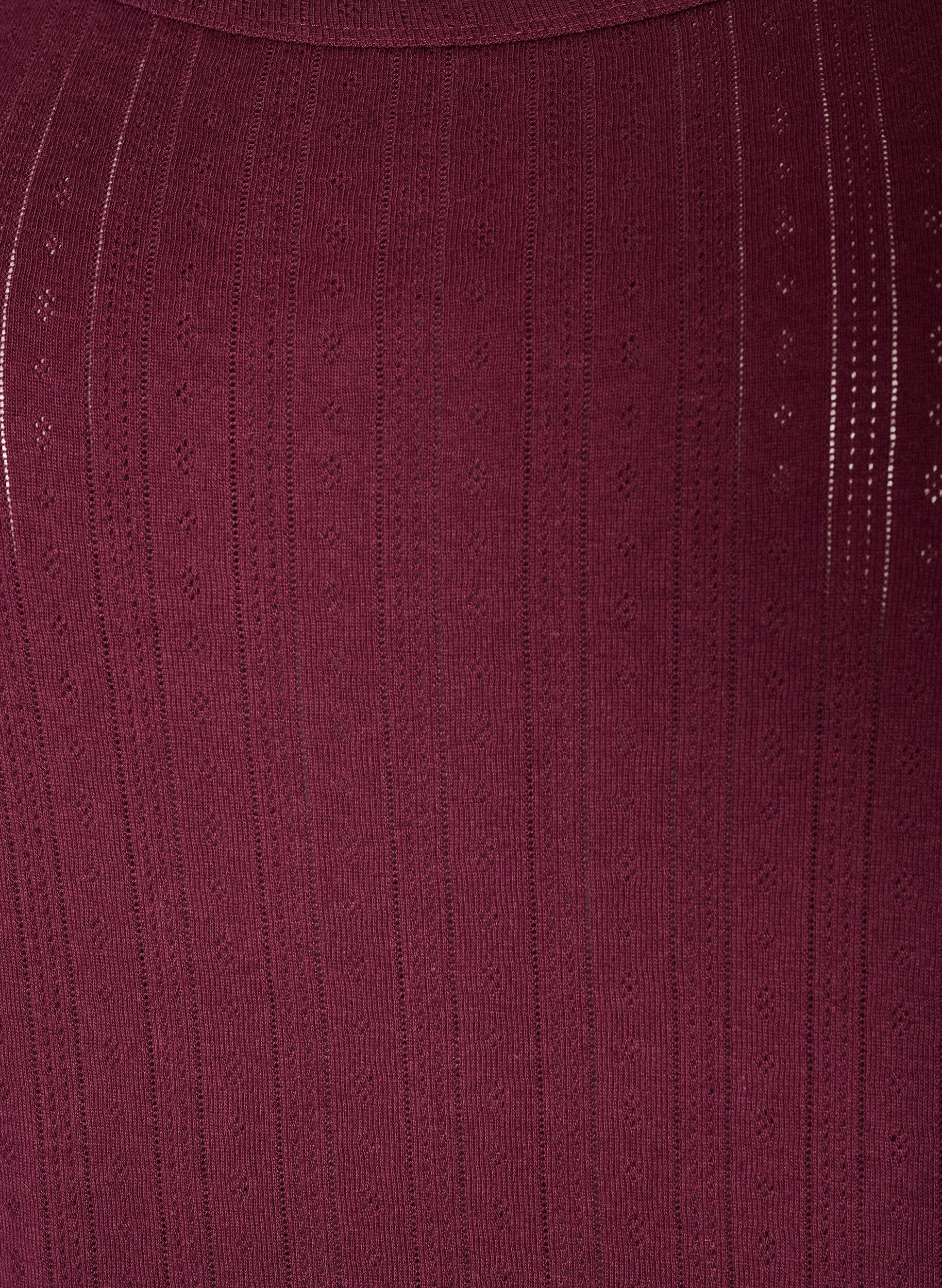 ZizzifashionNight top in organic cotton with a textured pattern, Dark Bordeaux, Packshot image number 2