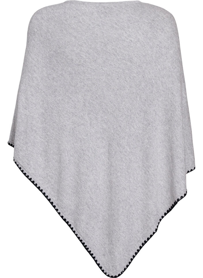 Fine-knit poncho, Grey, Packshot image number 1