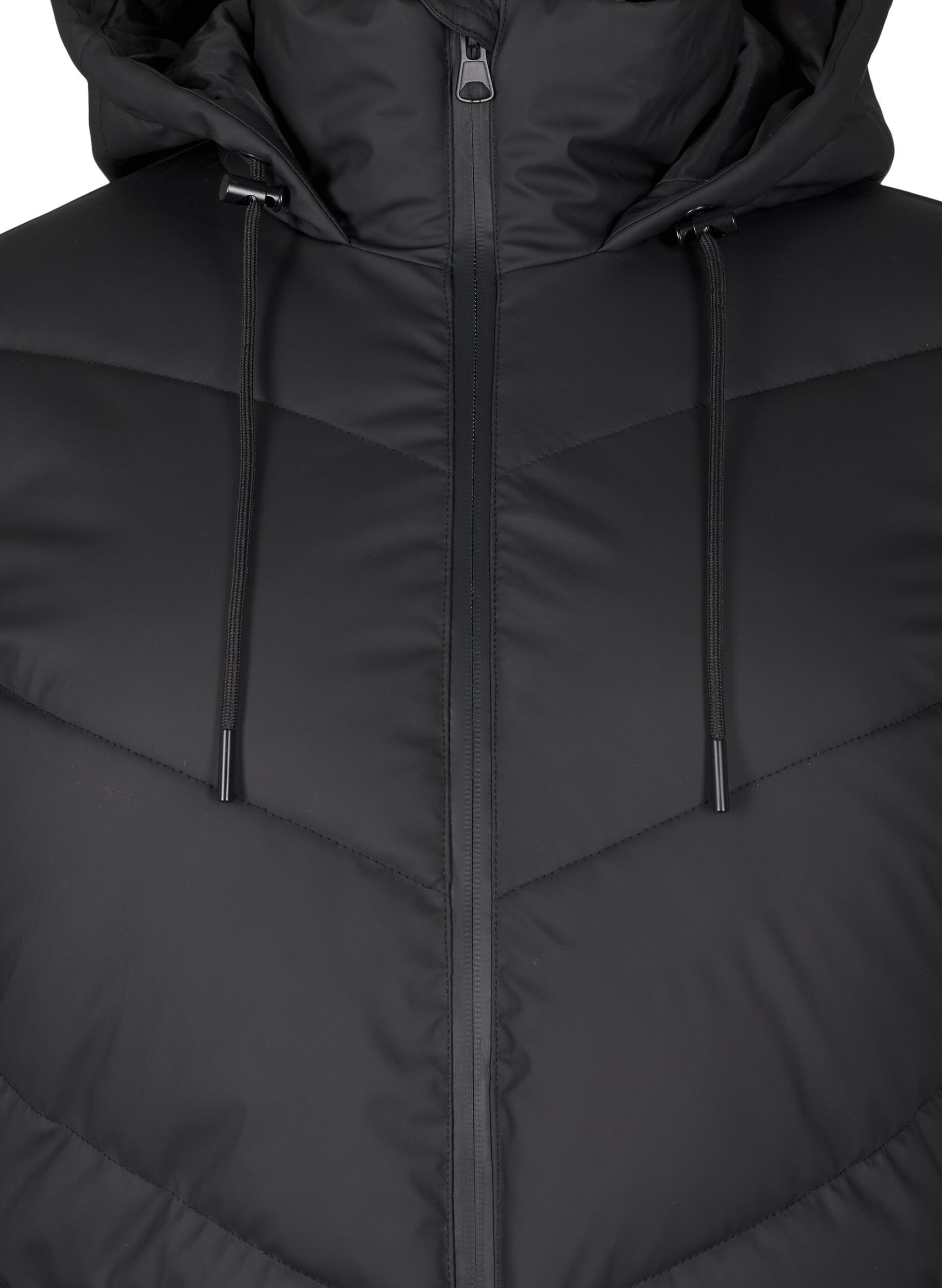 Zizzifashion Water-repellent puffer jacket with hood, Black, Packshot image number 2