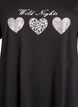 Short-sleeved nightgown in organic cotton, Black, Packshot image number 2