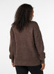 Knitted sweater with high neck and zipper, Brown, Model image number 2