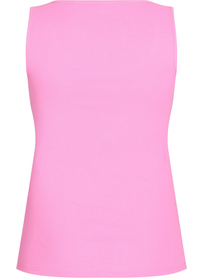 Slim-fit tank top with rhinestones, Pink, Packshot image number 1