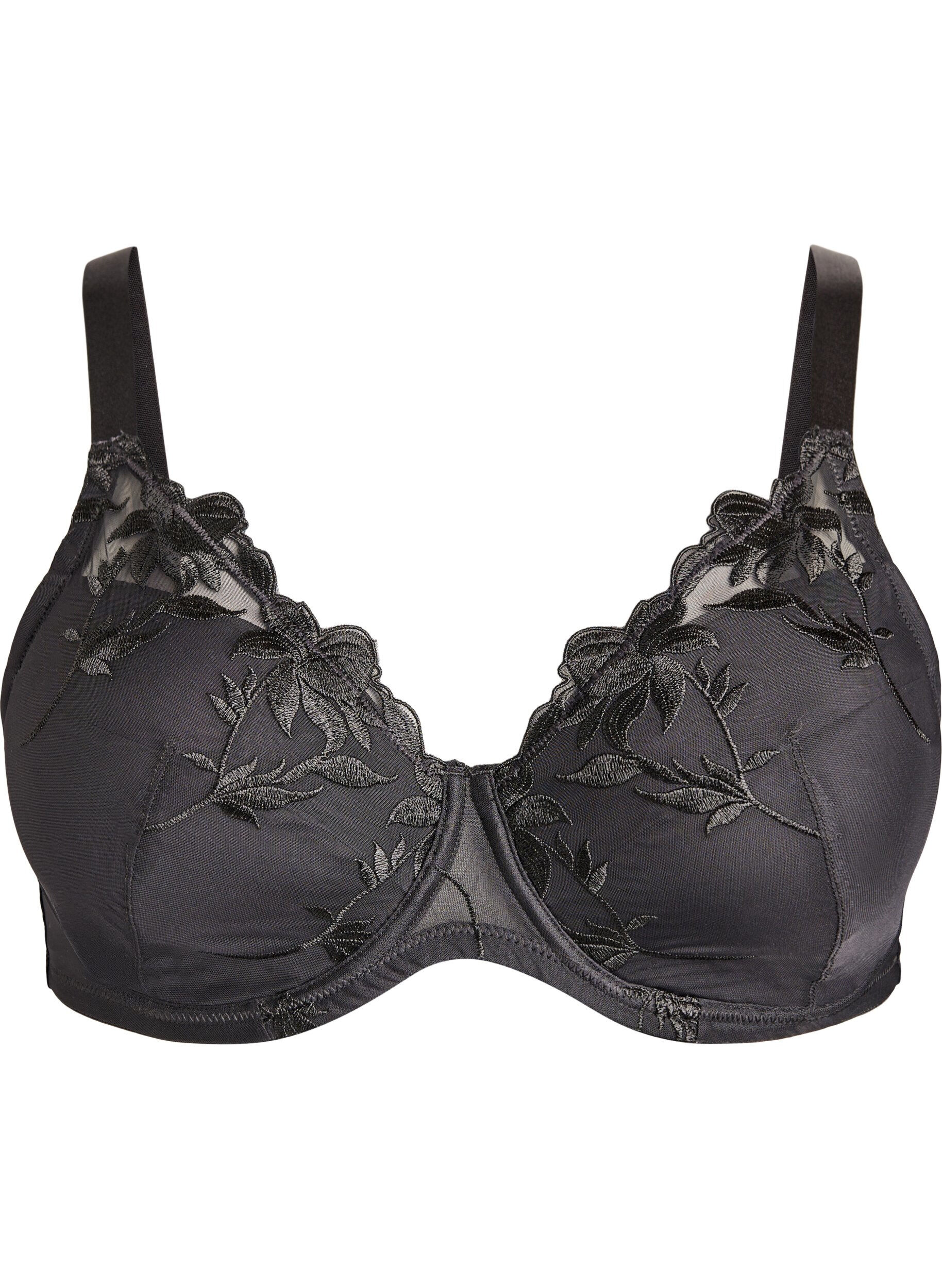 Padded underwire bra with embroidery