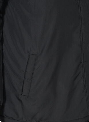 Jacket with a fake fur collar and drawstring waist, Black, Packshot image number 3