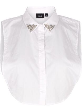 Shirt colar with sparkeling stones, Bright White, Packshot image number 0