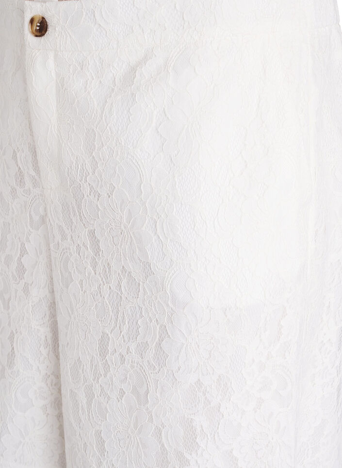 High-waisted lace Bermuda shorts, Vanilla, Packshot