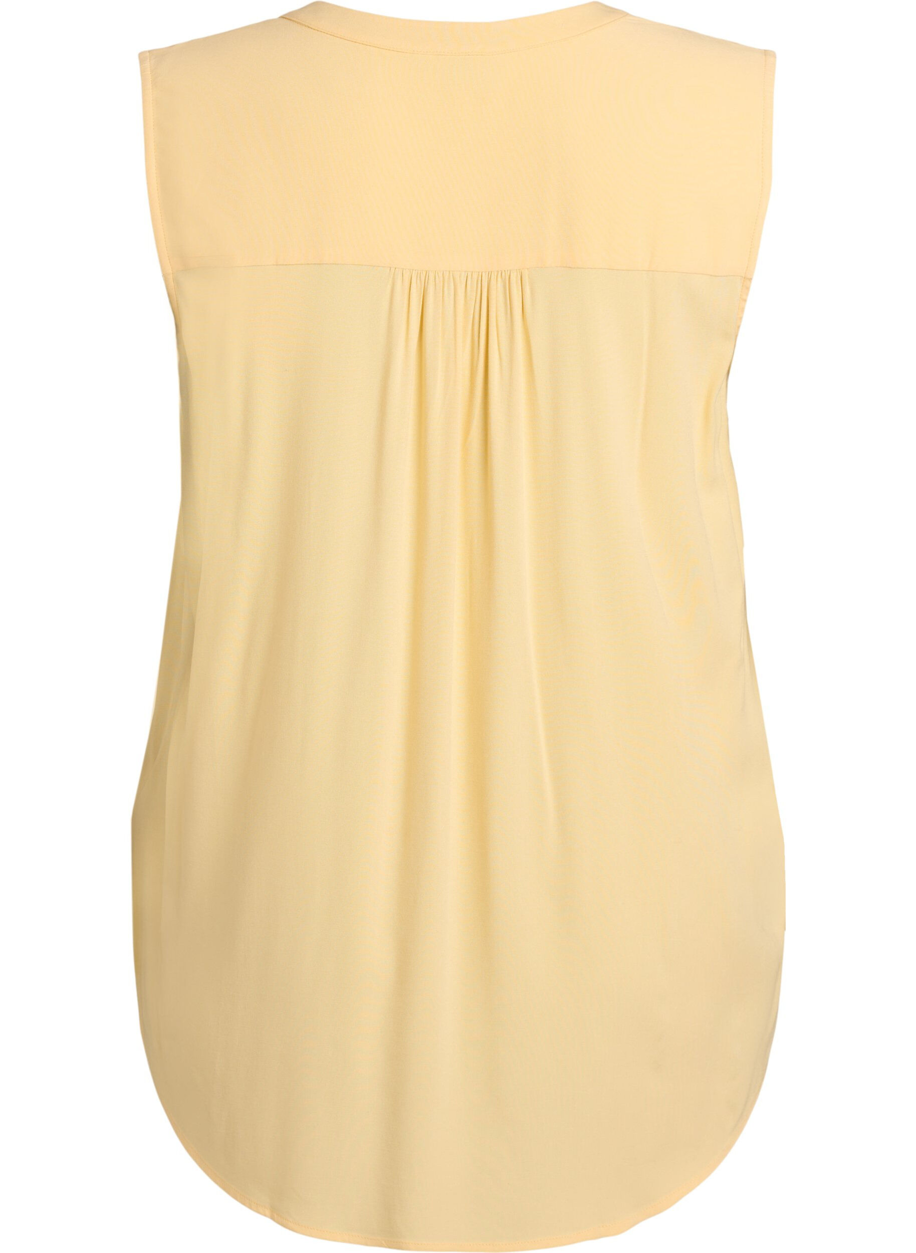 Zizzifashion Sleeveless viscose blouse, Yellow, Packshot image number 1