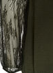 Blouse with lace sleeves and balloon shape, Green, Packshot image number 3