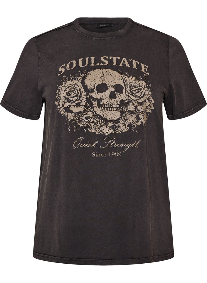 Organic cotton graphic T-shirt, Beige, Packshot image number 0