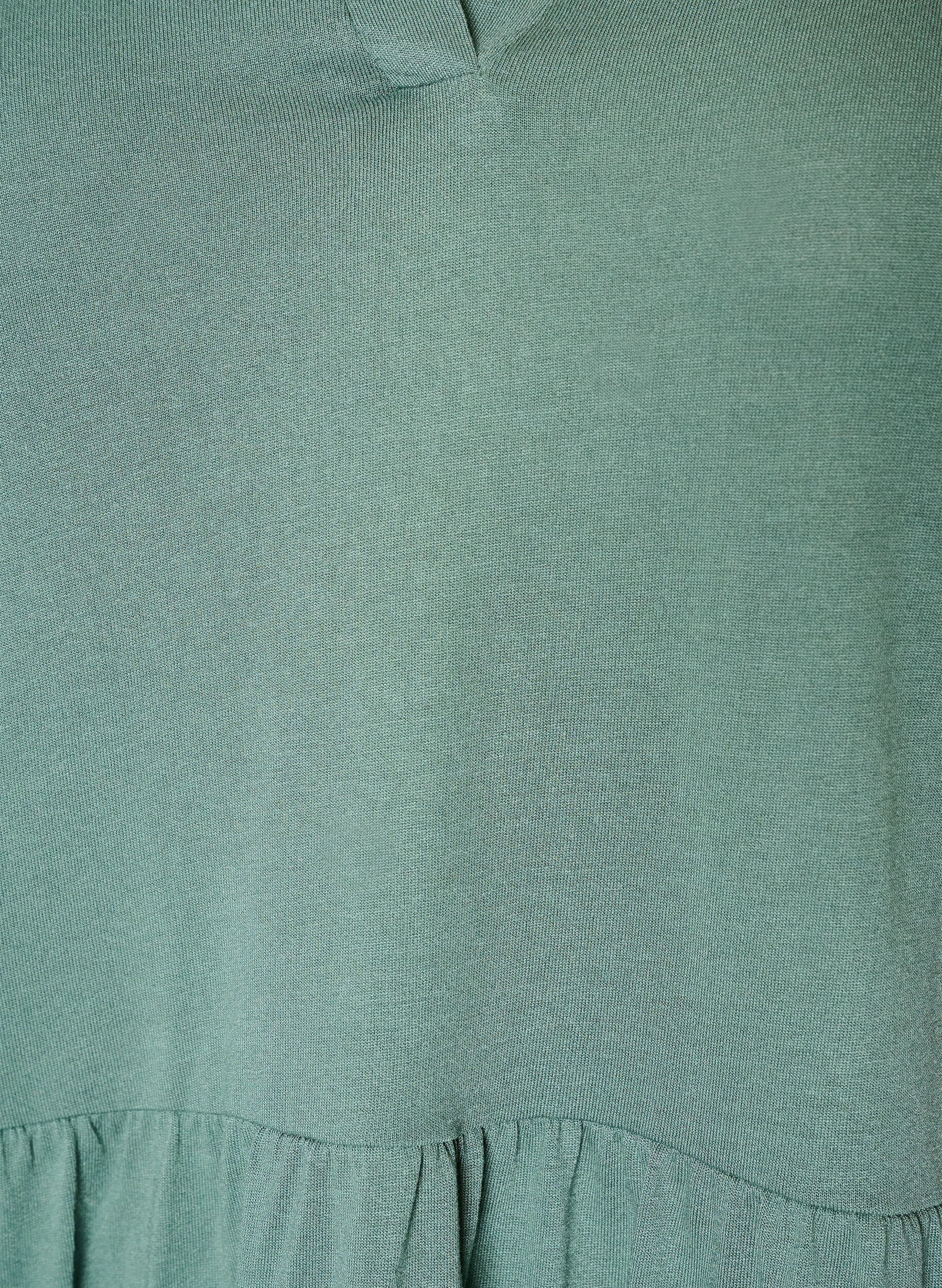 Zizzifashion Jersey dress with lace details and a layered skirt, Green, Packshot image number 2