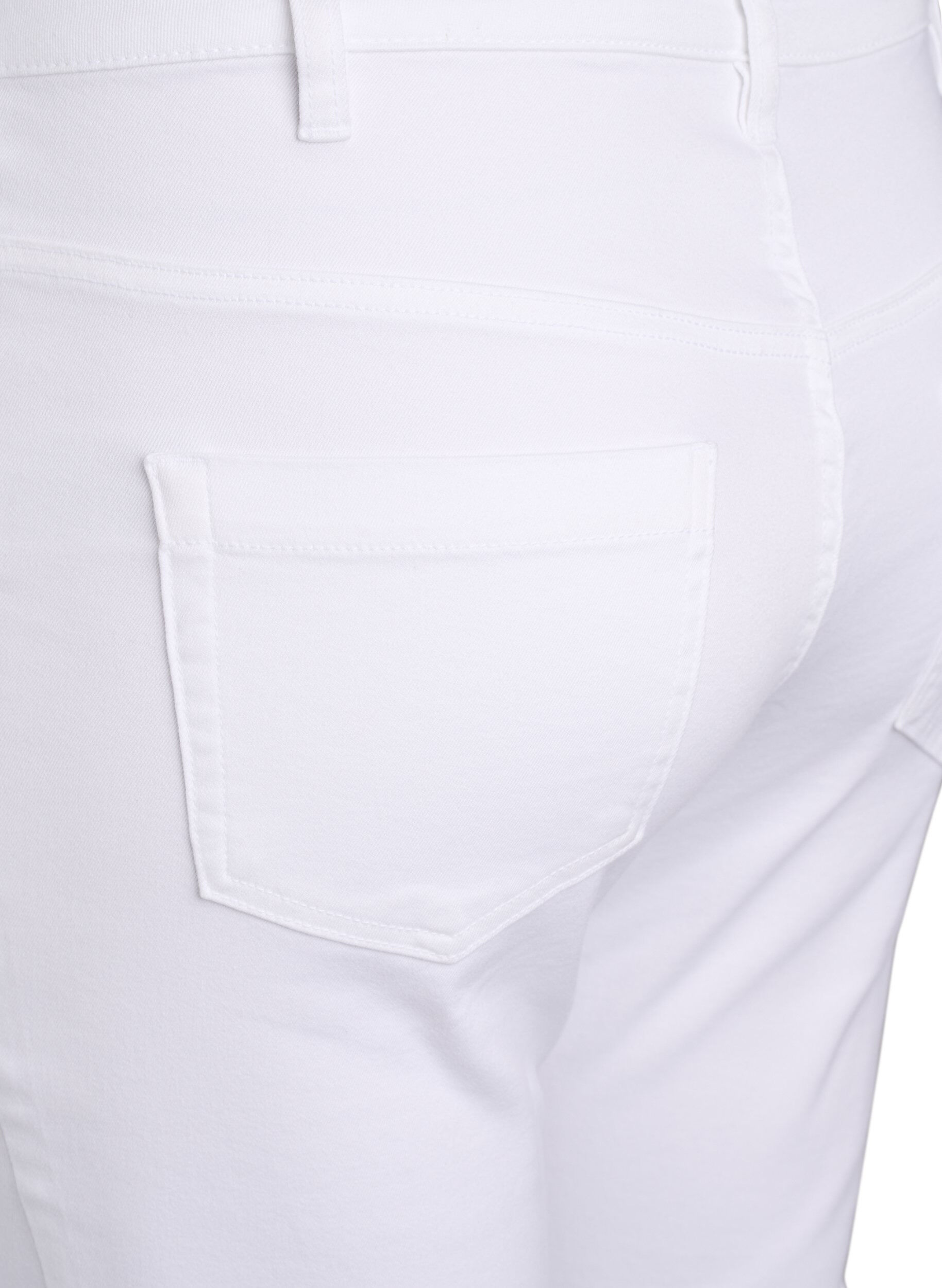 Zizzifashion Slim fit Emily jeans with normal waist, White, Packshot image number 3