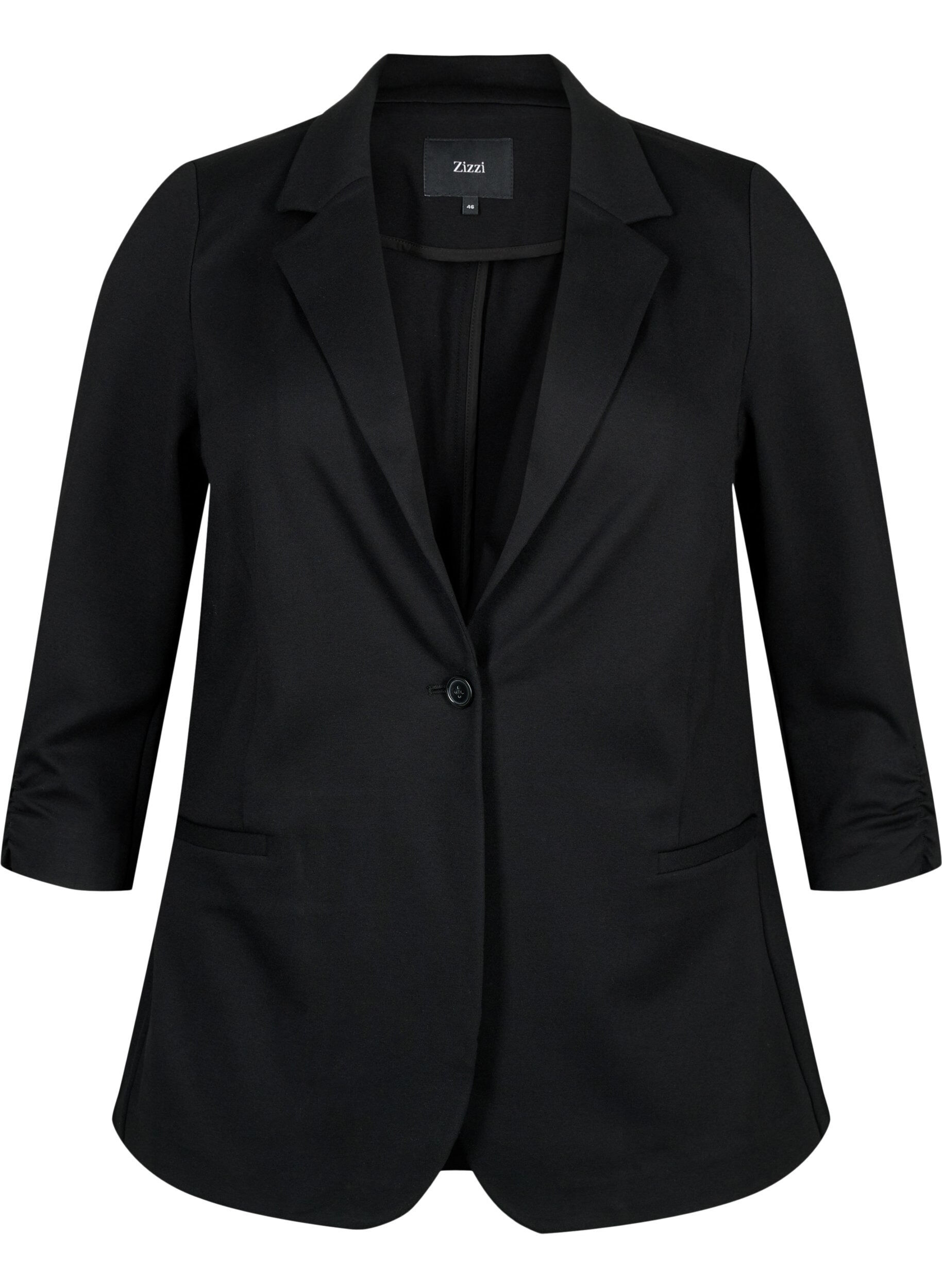 Zizzifashion Blazer with 3/4 sleeves, Black, Packshot image number 0