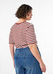 Striped T-shirt with ribbed texture, Red, Model image number 2