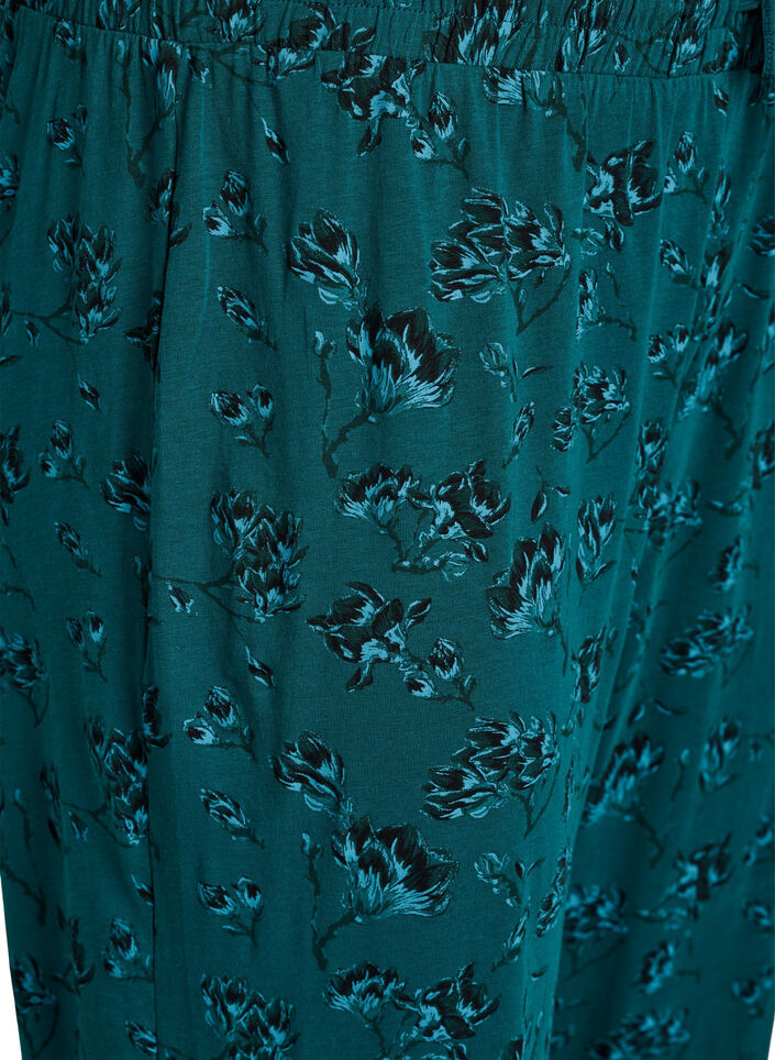 Cotton pyjamas pants with print, Turquoise, Packshot image number 2