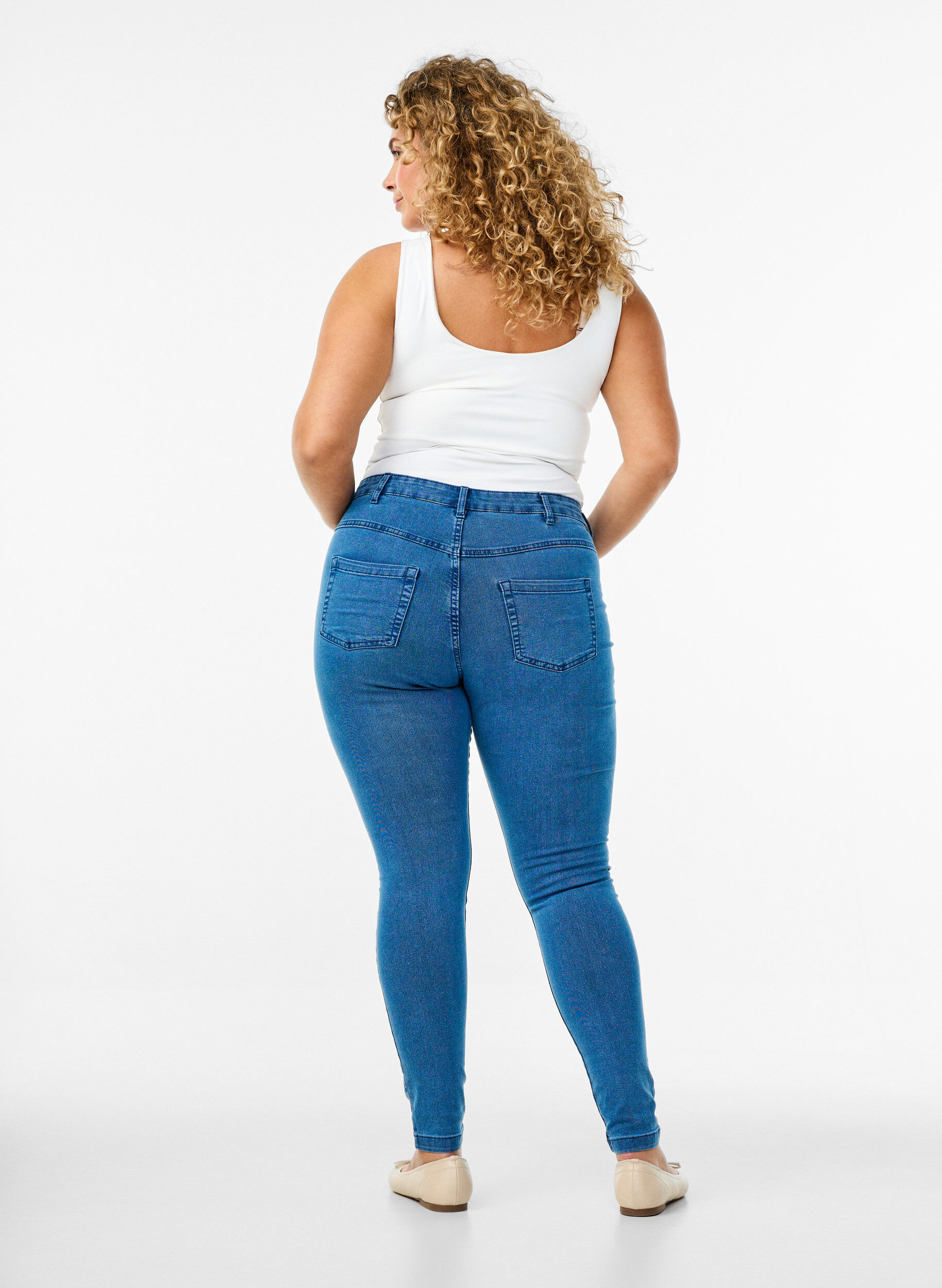 Zizzifashion High-waisted super slim Amy jeans , Blue, Model image number 1