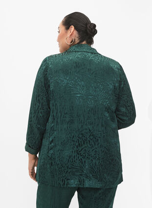 Viscose blazer with tone-on-tone print, Ponderosa Pine, Model image number 1