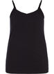 Basic cotton spaghetti strap top, Black, Packshot image number 0