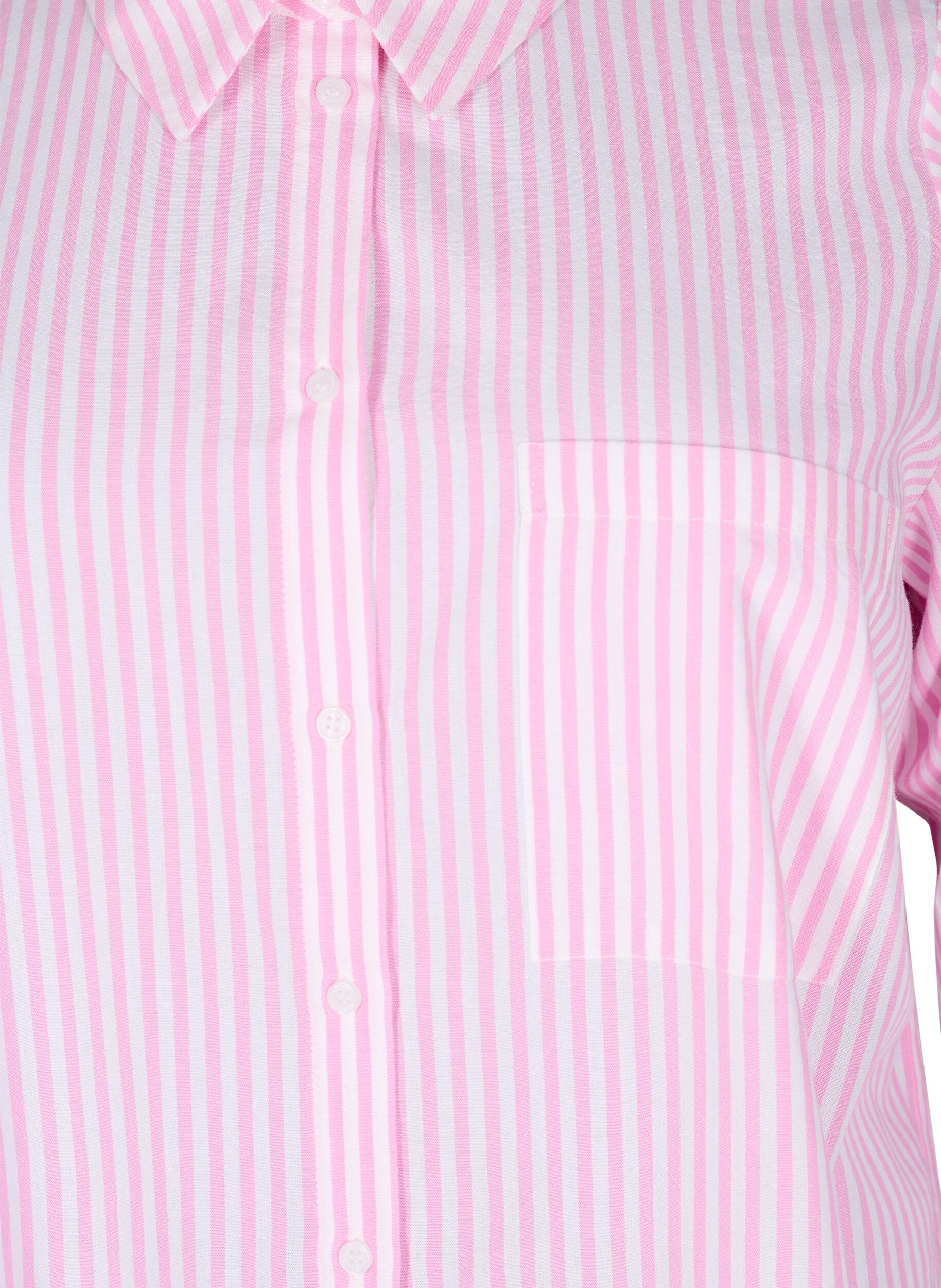 Zizzifashion Long striped shirt with 3/4 sleeves, Pink, Packshot image number 2
