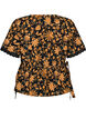 Floral cotton blouse with tie-fastening, Orange, Packshot image number 1