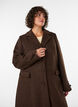 Wool blend coat with lapels and buttons, Brown, Model image number 3