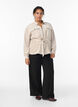 Corduroy shacket with tie belt and pockets, Beige, Model image number 1