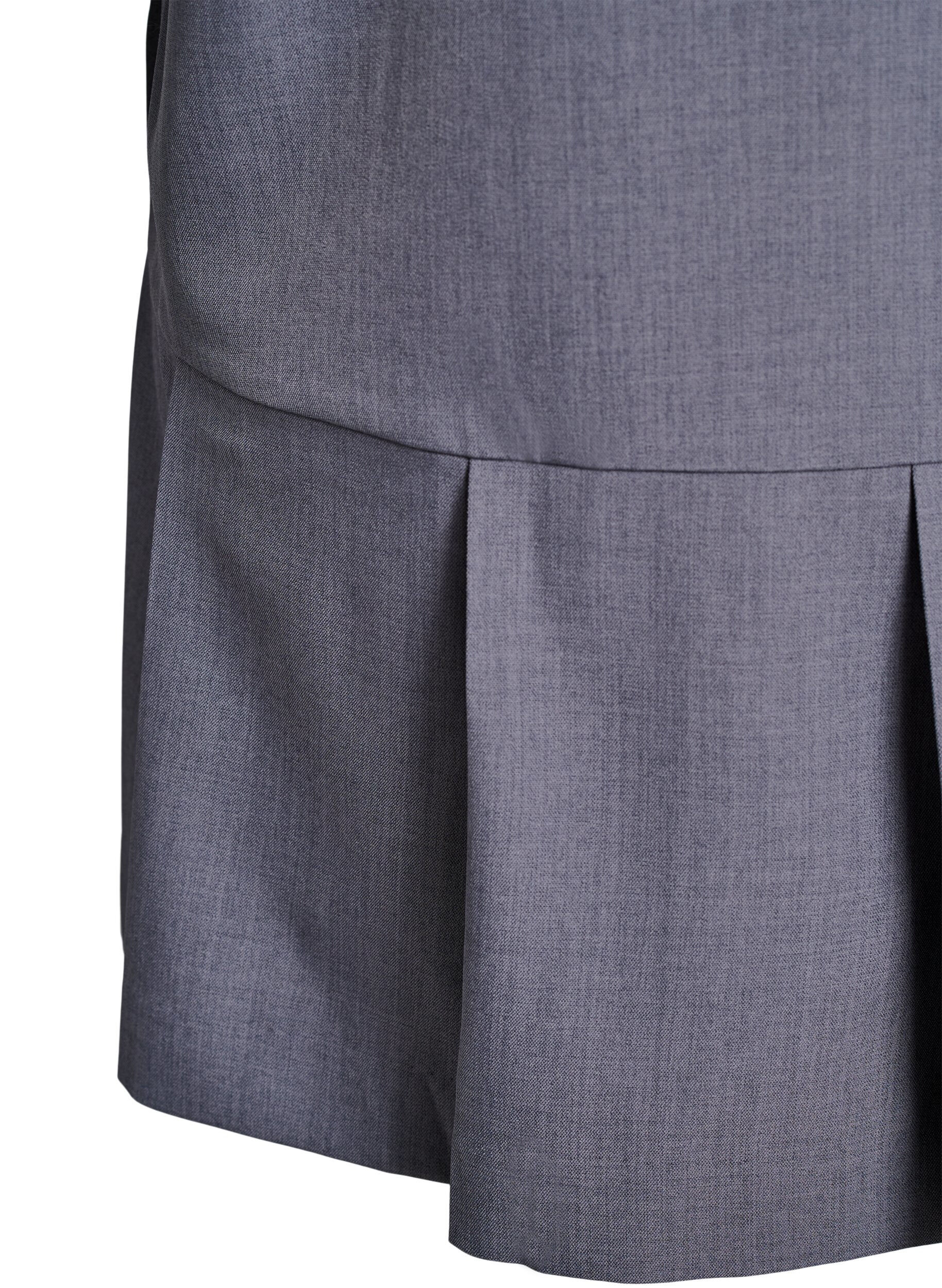 Zizzifashion Short A-line dress with zipper and 3/4-sleeves, Grey, Packshot image number 3