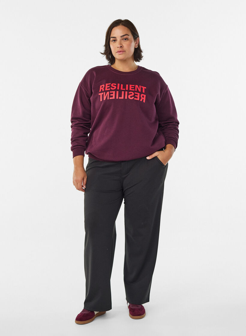 Sweatshirt with front motif, Red, Model image number 1
