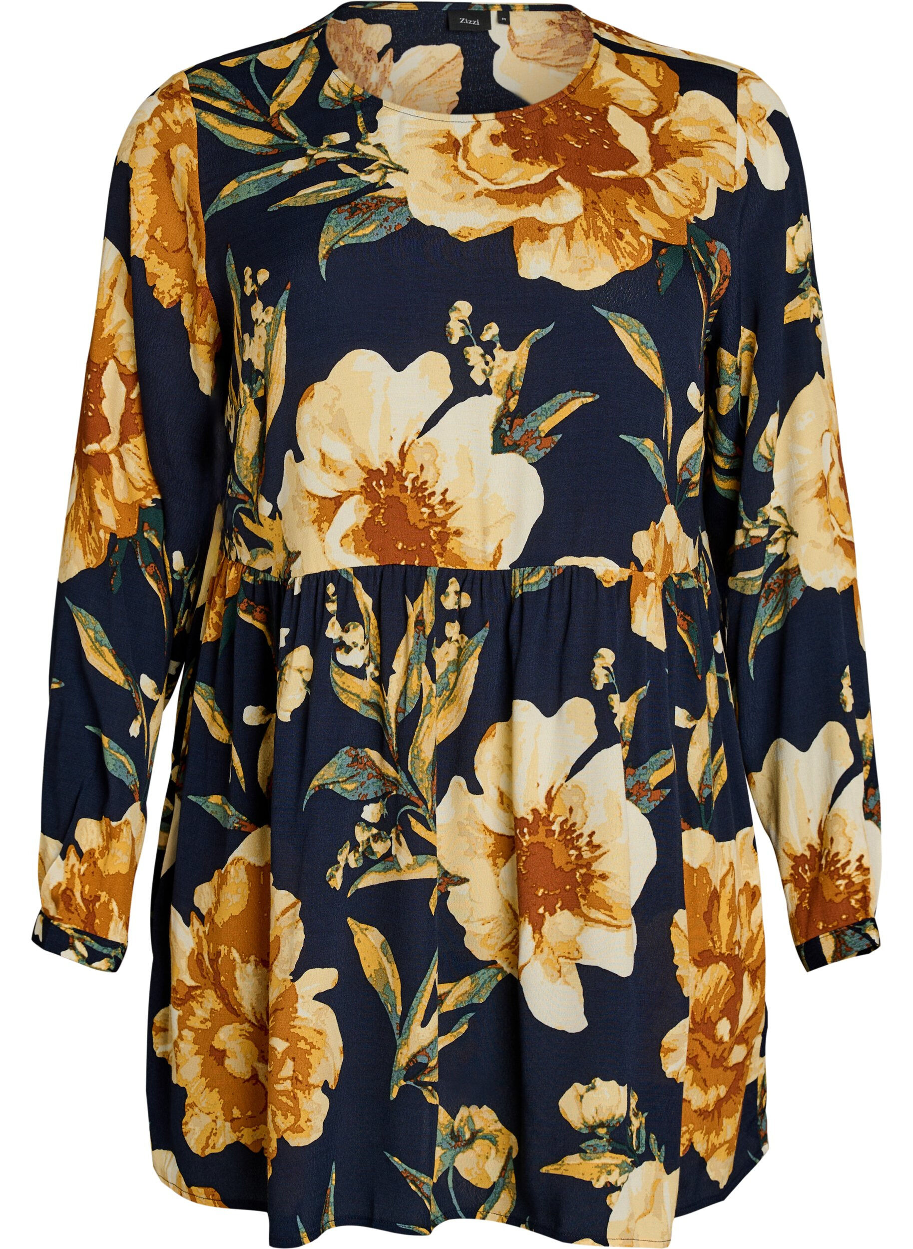 Zizzifashion Long-sleeved tunic with a seam, Blue, Packshot image number 0