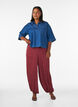 Balloon trousers with texture and an elasticated waist, Red, Model image number 0