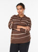 Knit blouse with collar, Brown, Model image number 0