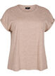 Melange t-shirt with short sleeves, Brown, Packshot image number 0