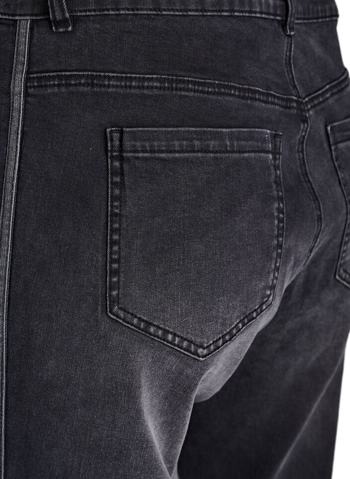 Wide fit jeans with vertical denim details, Dark Grey, Packshot image number 3